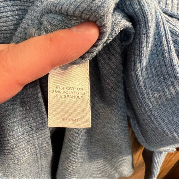 J. Jill Ribbed Keyhole Neck Hooded Top Size Small Petite - Picture 7 of 7